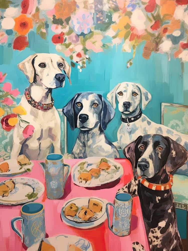 Staffordshire Dogs Illustration Kitsch 3