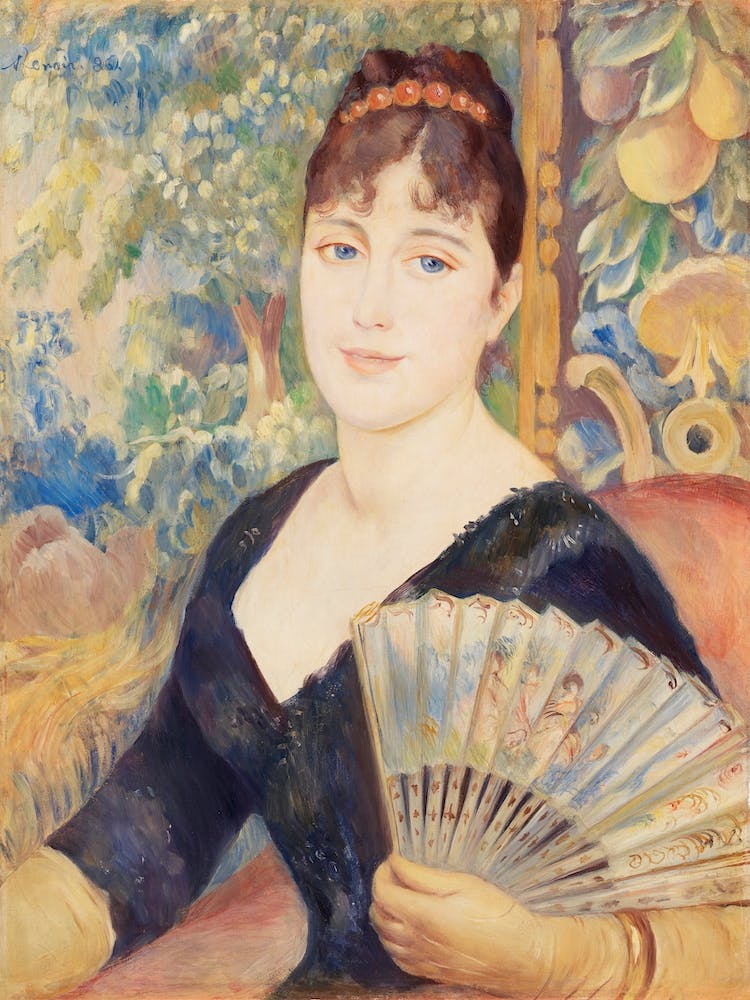 Woman With Fan(1886), Pierre Auguste Renoir