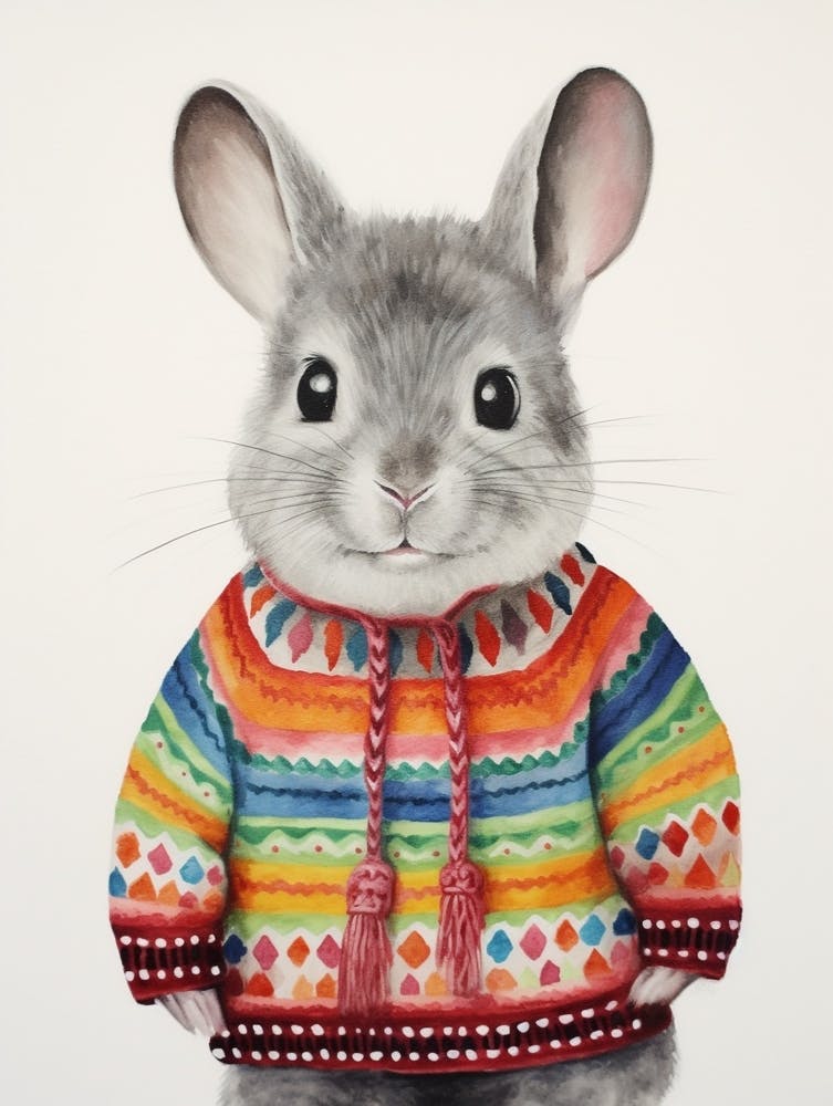 Chinchilla-Babytier im Pullover 2
