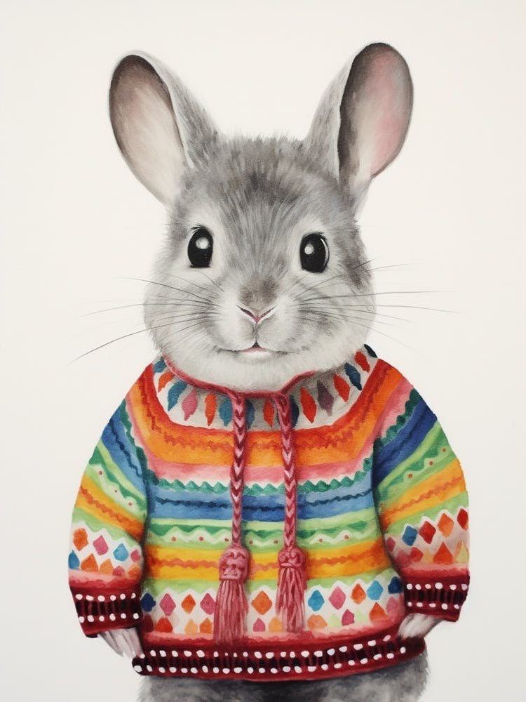 Baby Animal Wearing Sweater Chinchilla 2
