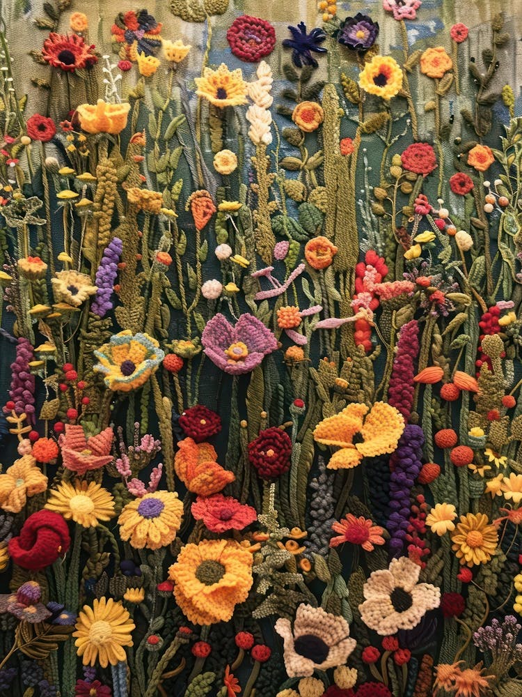 Wild Flowers Knitted In Crochet 12