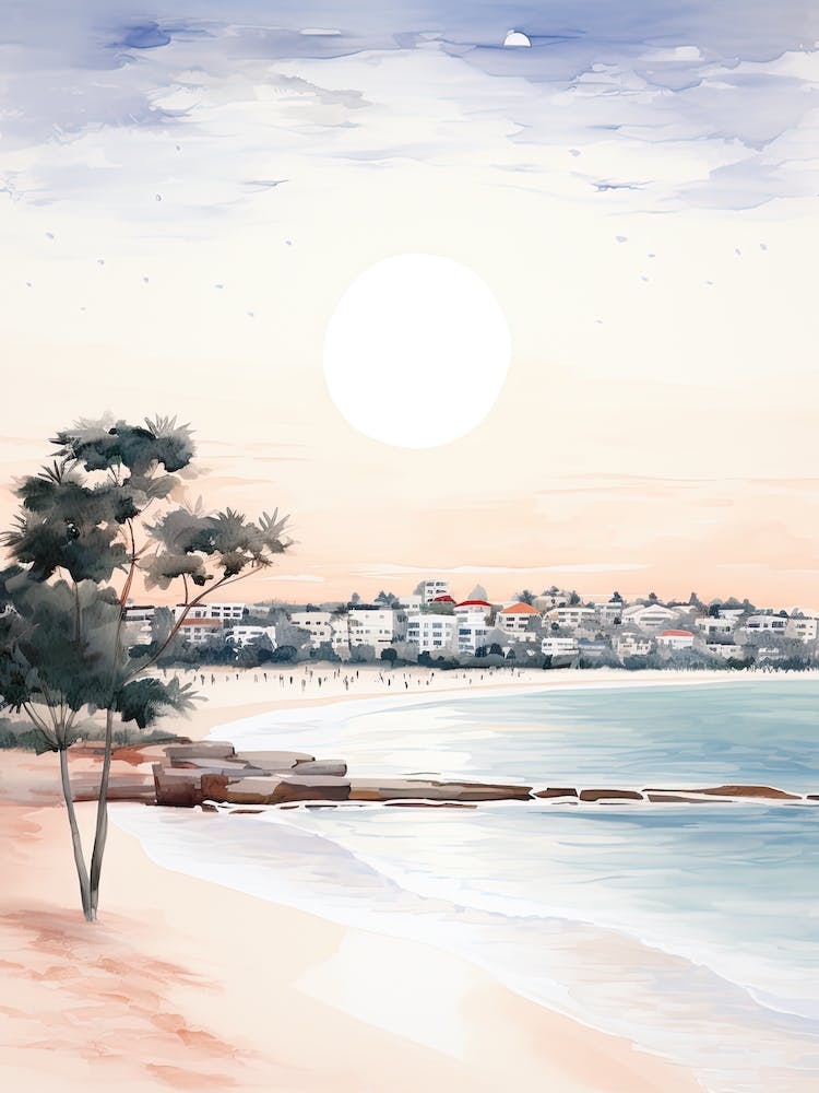 Watercolour Of Bondi Beach   Sydney Australia 2