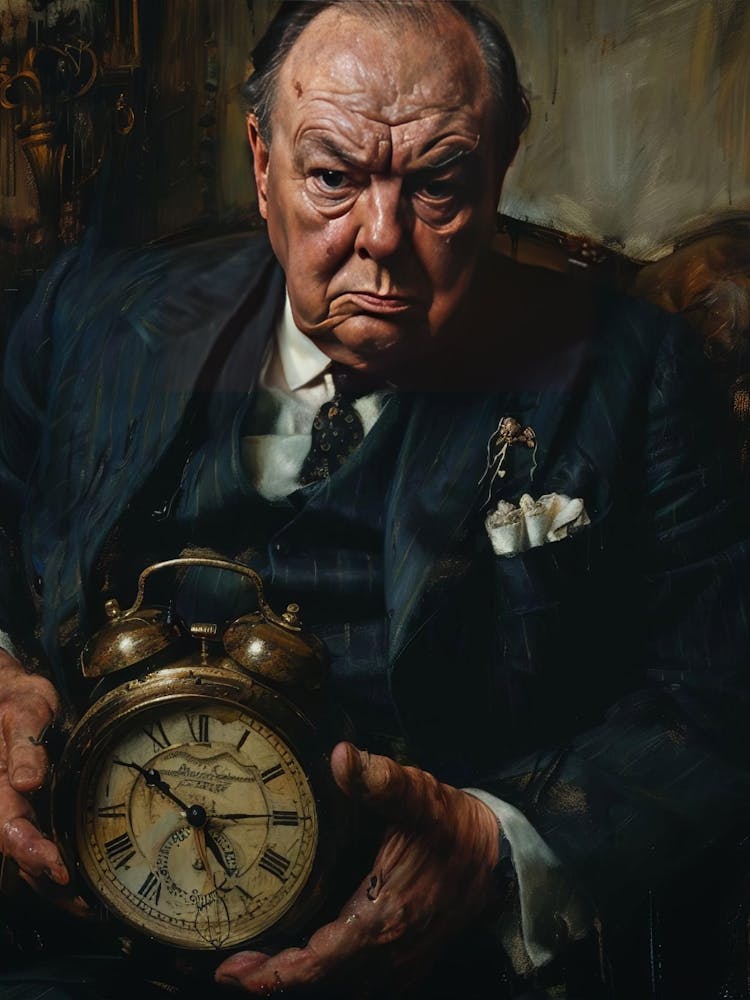 Winston Churchill Portrait Poster, Wall Print, Home Art, Historical Figure, Famous Leader Art, Britain Art, History Art, Famous Portrait