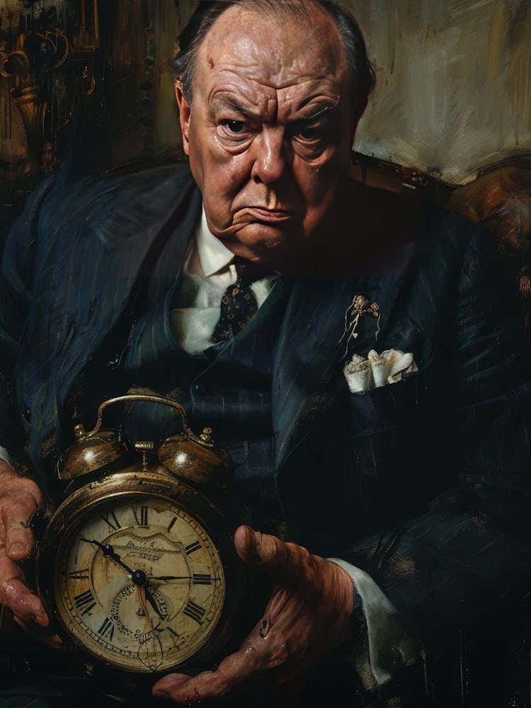 Winston Churchill Portrait Poster, Wall Print, Home Art, Historical Figure, Famous Leader Art, Britain Art, History Art, Famous Portrait