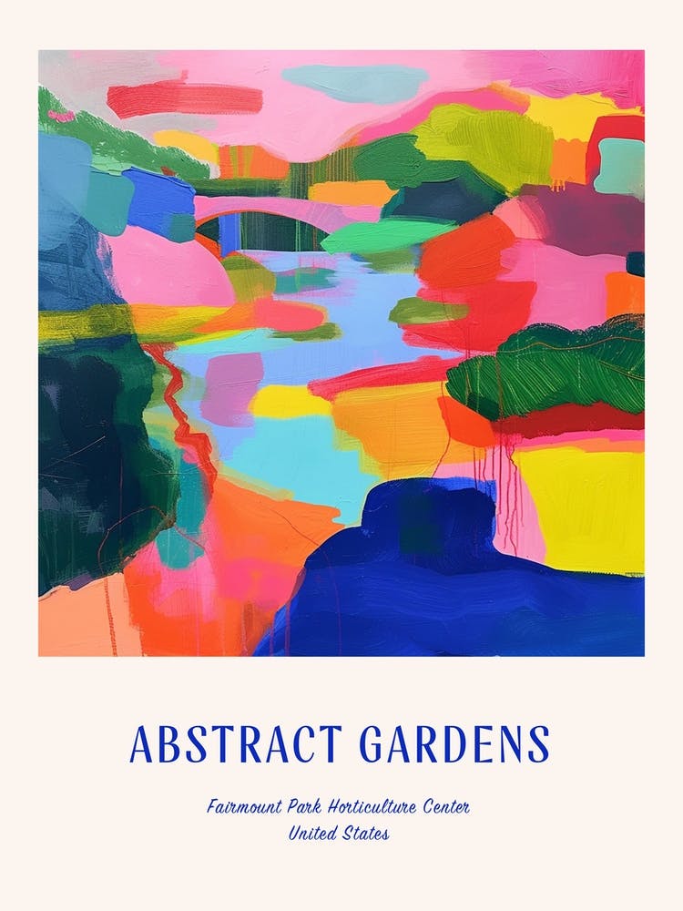Colourful Gardens Fairmount Park Horticulture Center Usa 2 Blue Poster