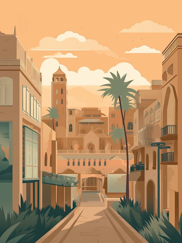 Casablanca Morocco Travel Illustration 2