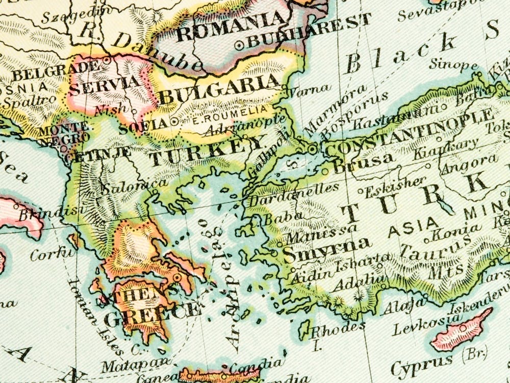 Karte der Türkei, Istanbul, Retro-Karte, Vintage-Karte