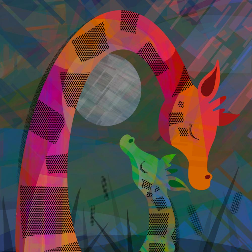 Children’s Bedroom Mother and Child Giraffes