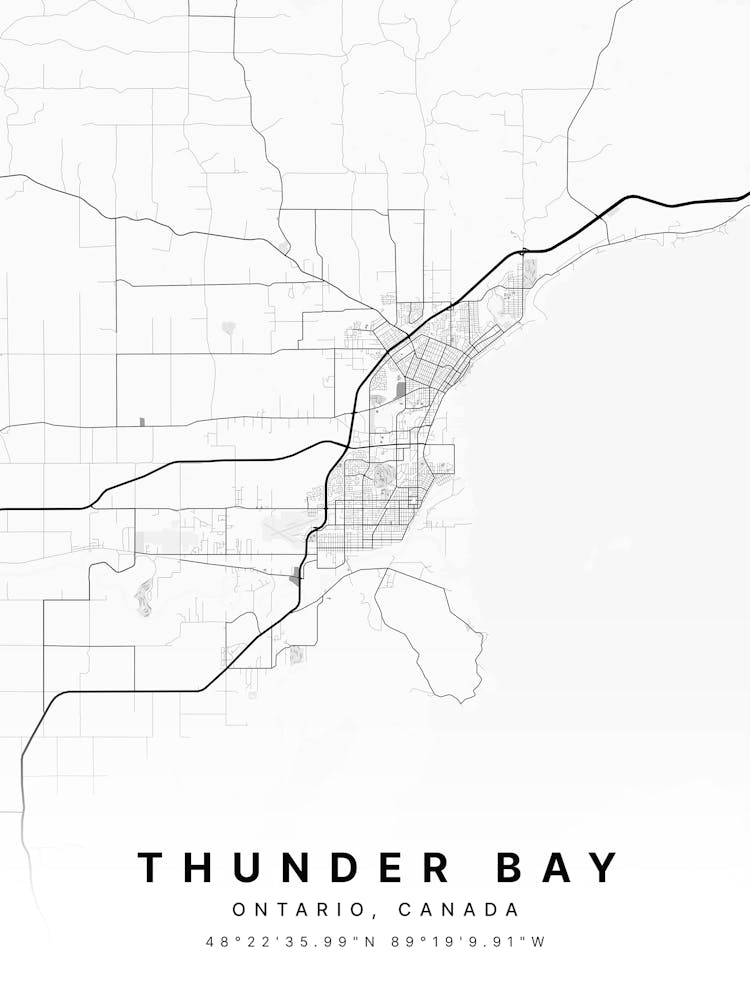 Thunder Bay Ontario Canada Weiße Karte
