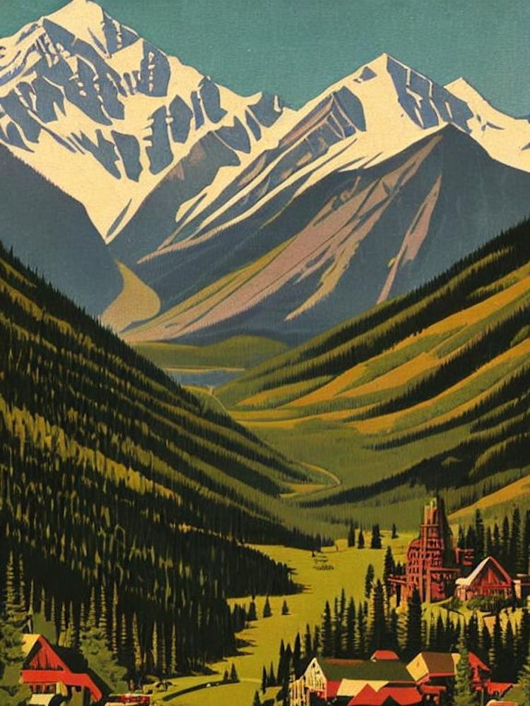 Banff National Park Canada Vintage Poster