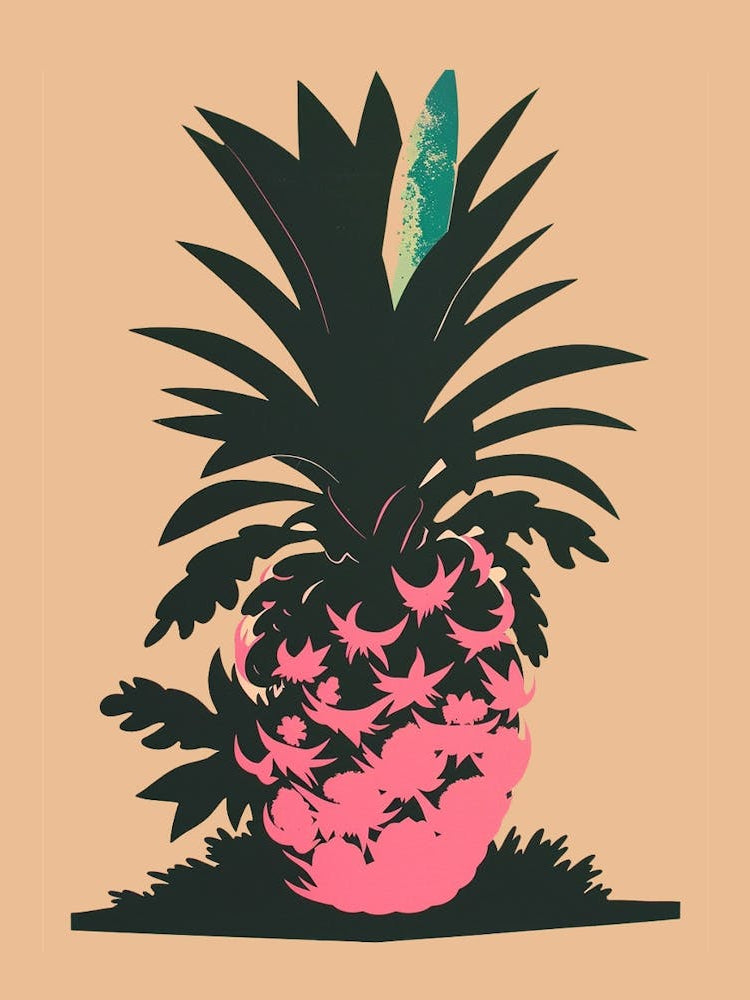 Pineapple Tree Colourful Illustration 4