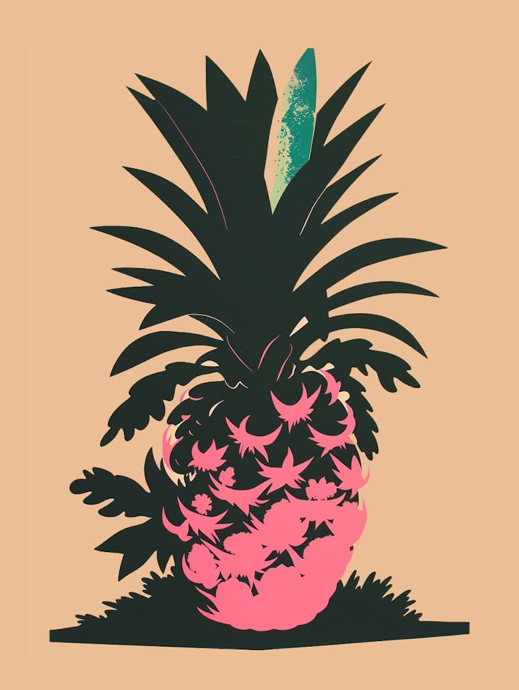 Pineapple Tree Colourful Illustration 4