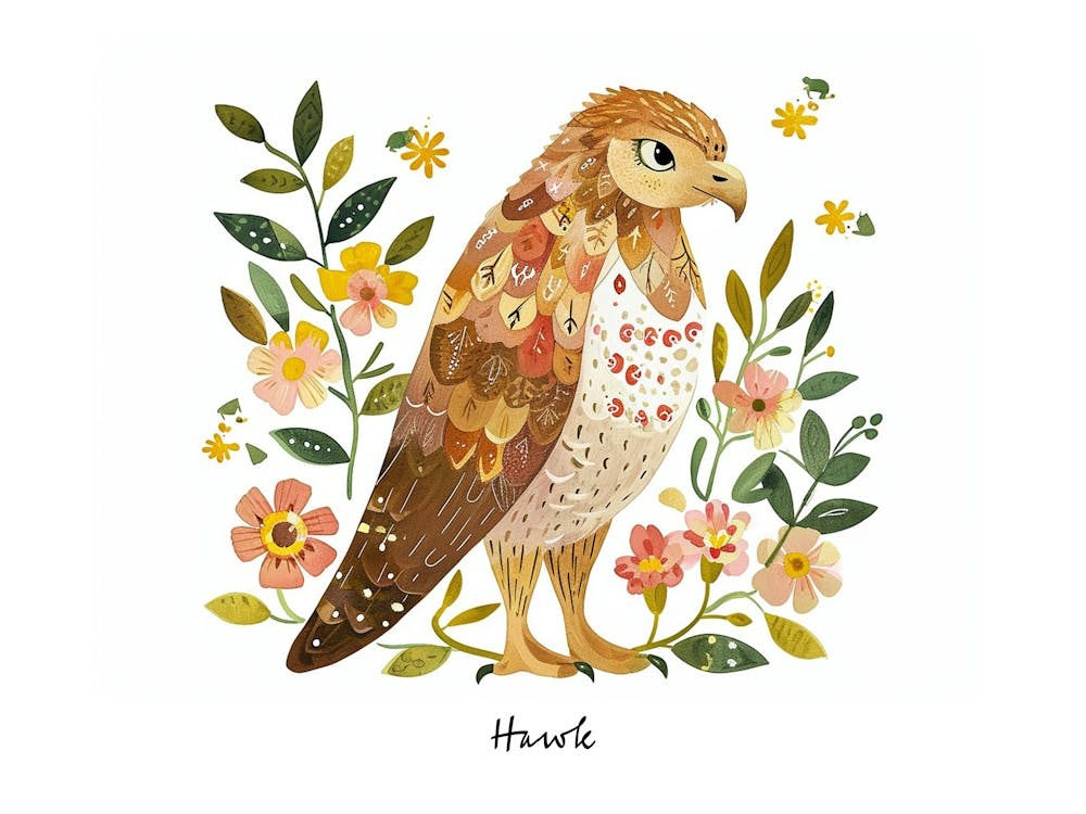 Little Floral Hawk 1 Poster
