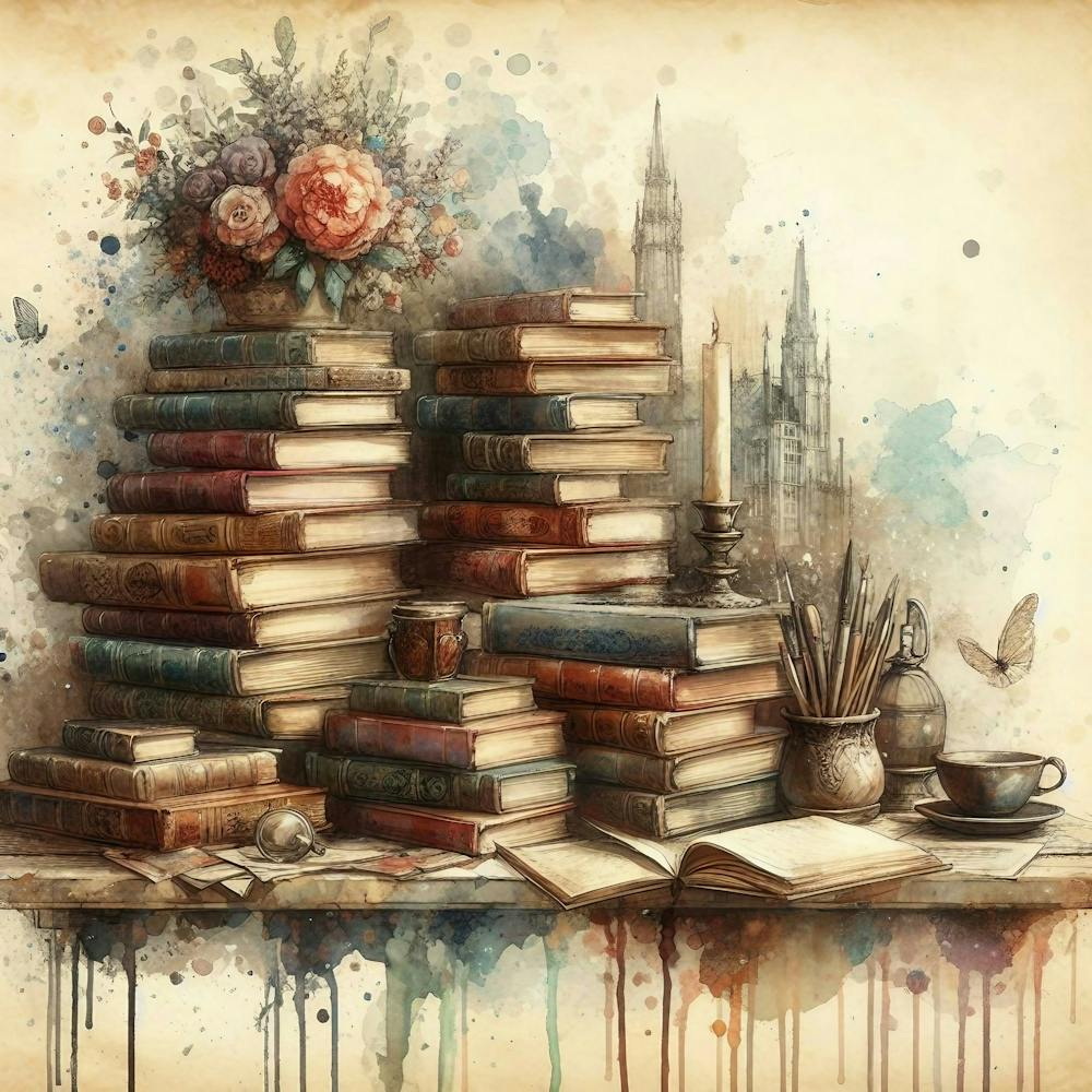 Bücher und Blumen