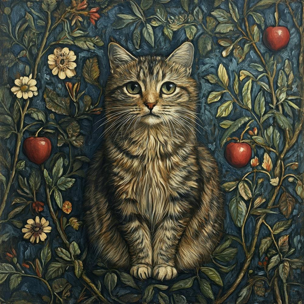 Cat In Apple Tree Art