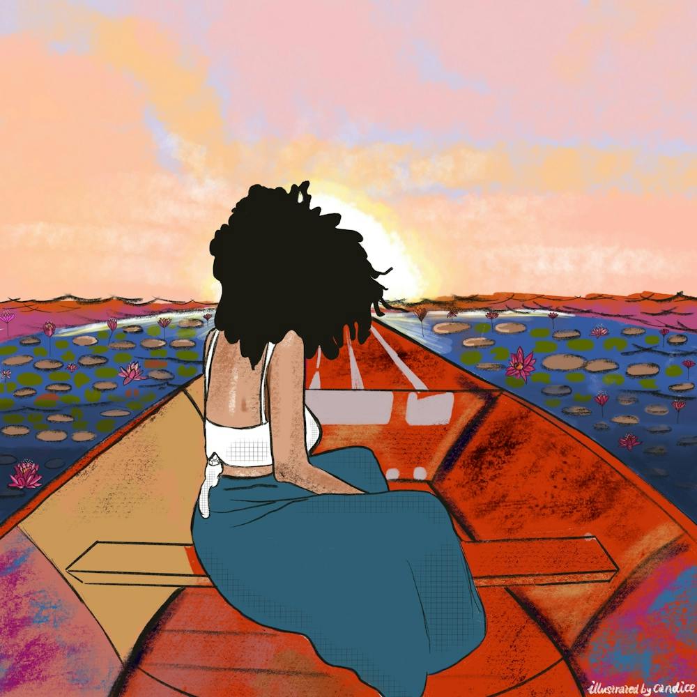 Woman In A Boat