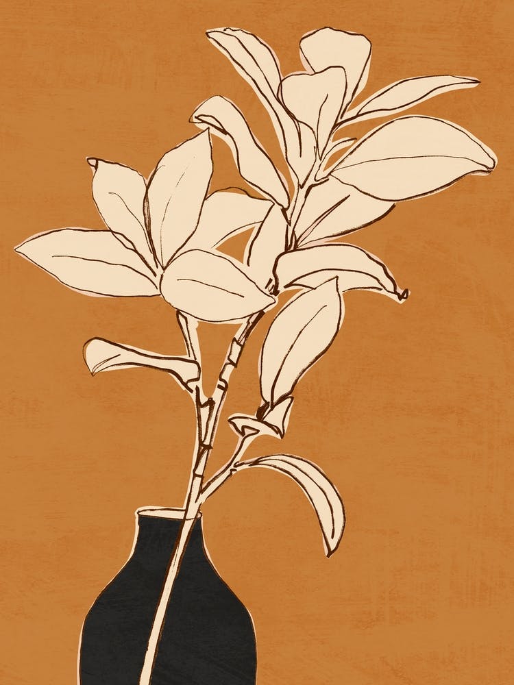 Minimal Abstract Art Vase Plant 10/2