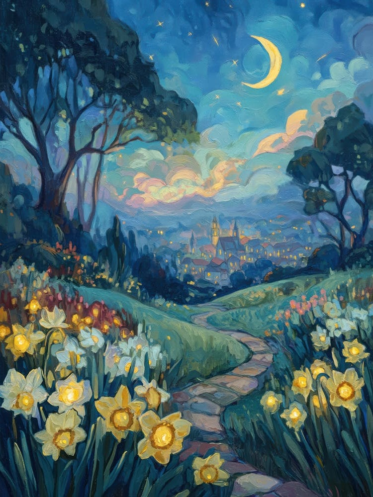 Daffodils At Night 1