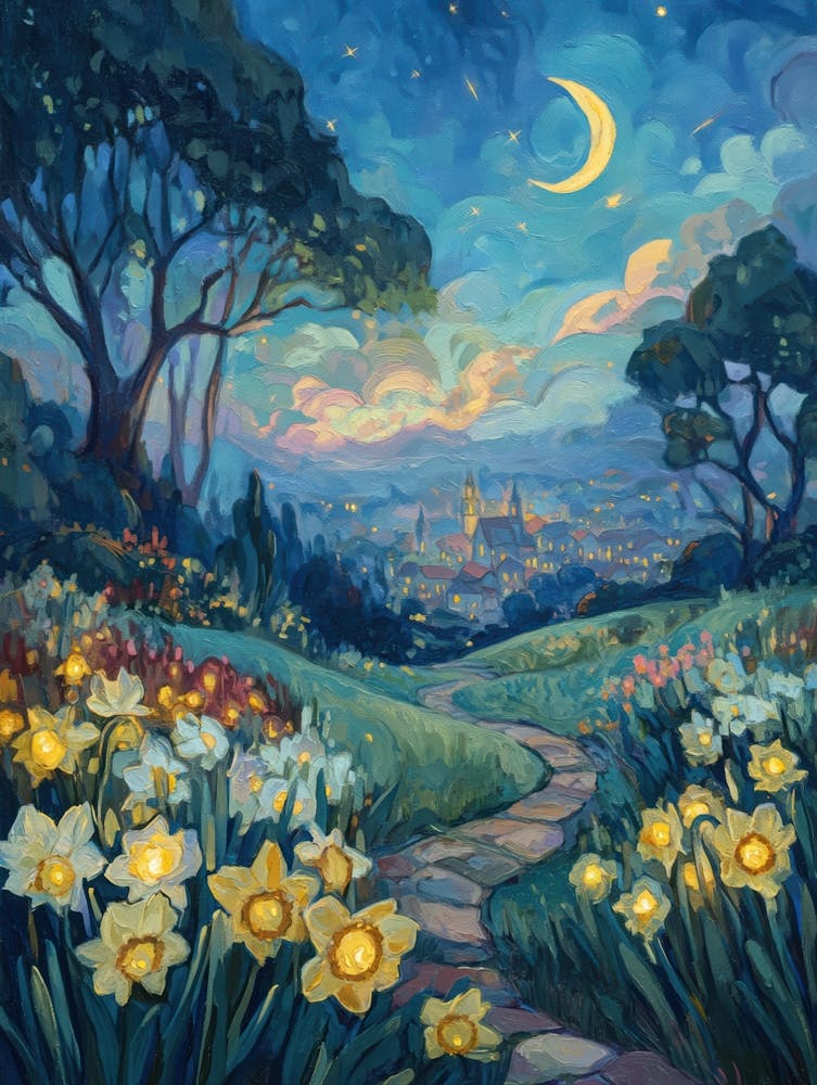 Daffodils At Night 1