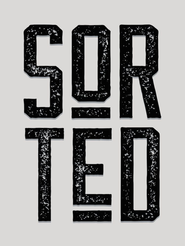 Sortiert Grau Schwarz Zitat Typografie
