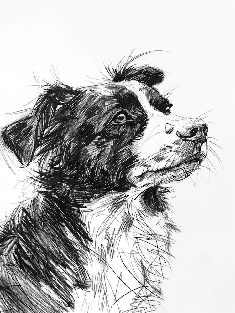 Miniature American Shepherd Dog Line Sketch 2