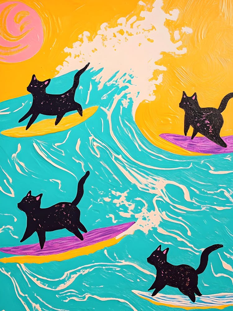 Cats On Surfboards
