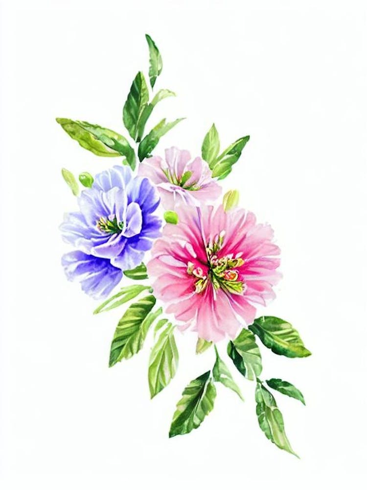 Alstromeria Watercolour Flower
