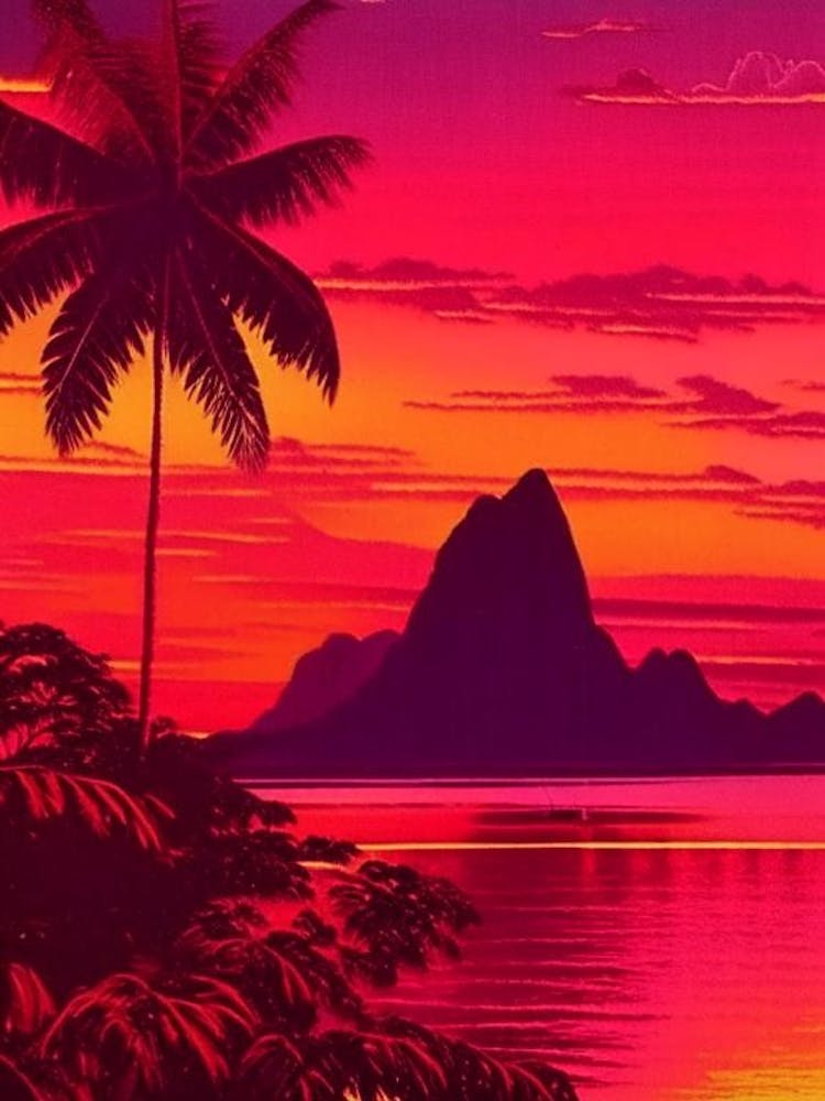 The Bora Bora Retro Sunset