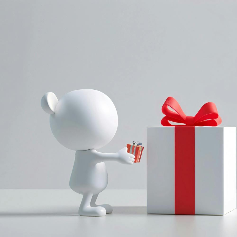 Geschenkbox mit rotem Band