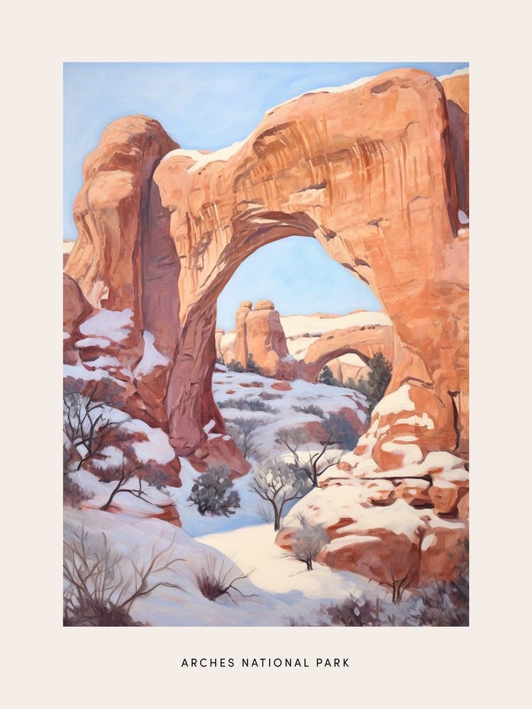 Dreamy Winter National Park Poster  Arches National Park United States 3