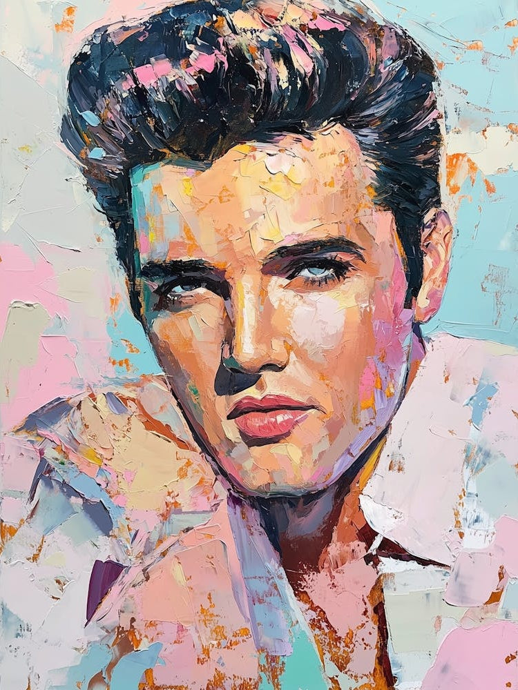 Elvis Presley, Rock und Popkultur Pastel acryl Malerei
