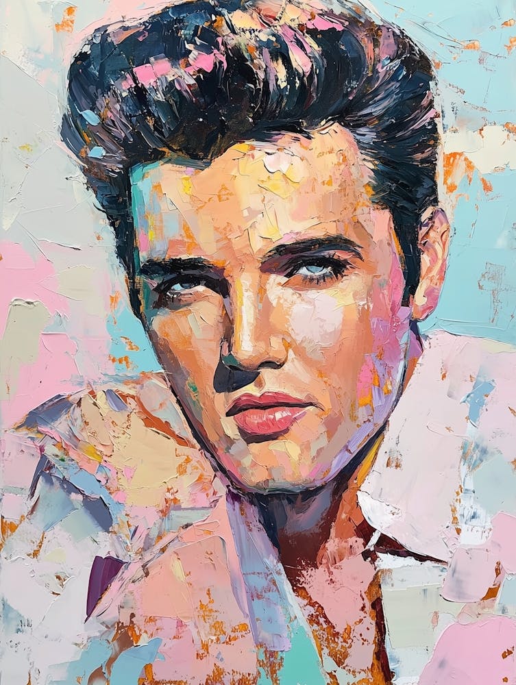 Elvis Presley, Rock und Popkultur Pastel acryl Malerei