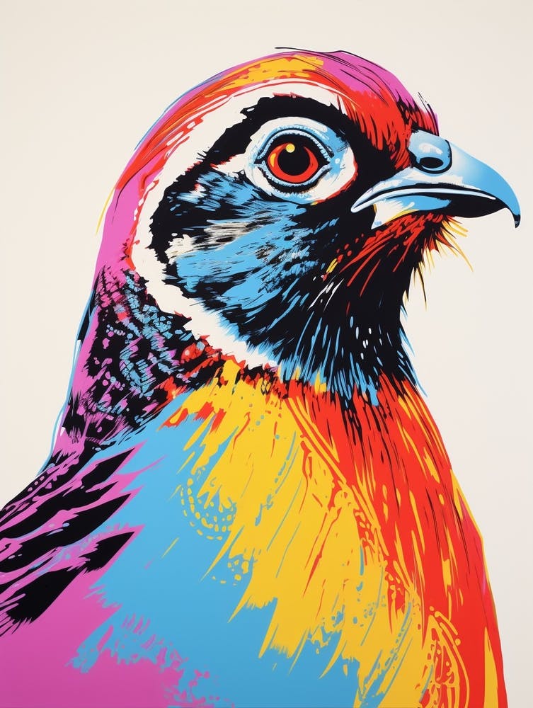 Andy Warhol Style Bird Partridge 4