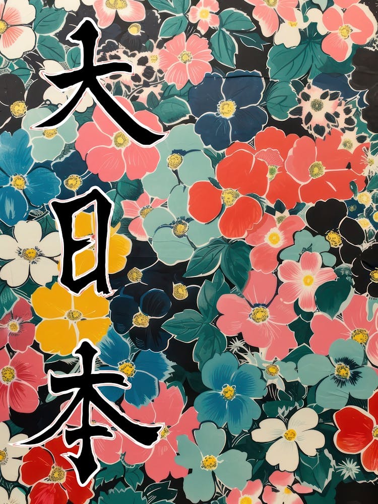 Hokusai Great Japan Poster Japanese Floral  44