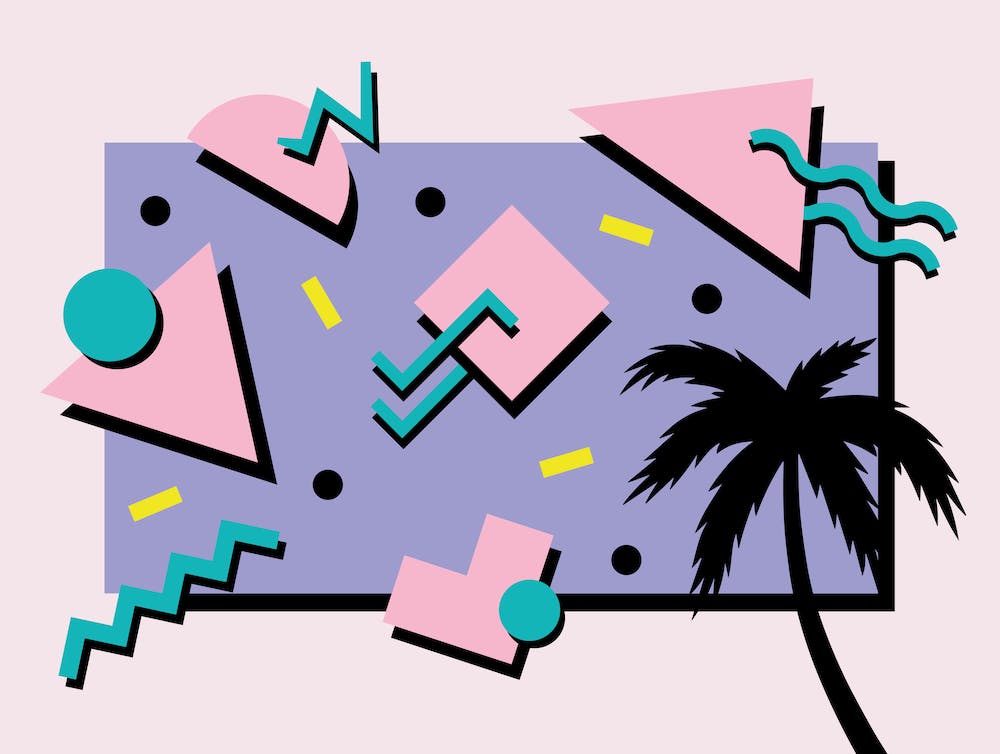 Memphis Pattern Retro Synthwave 80s Vintage 90s Dreamwave Palmtree Artwork