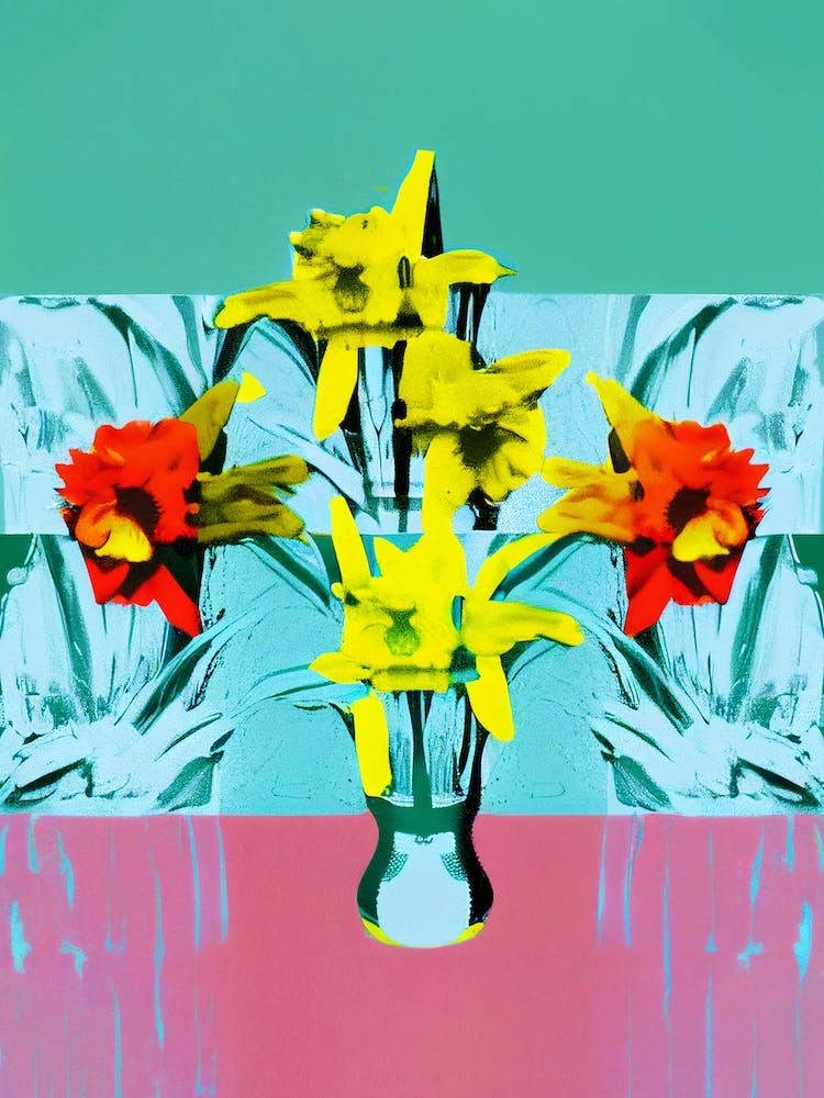 Daffodils Pop Art Andy Warhol Style