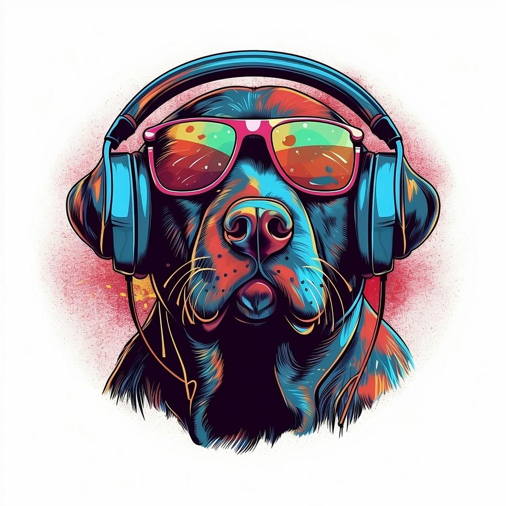03 Funky Labrador Retriever Headphones