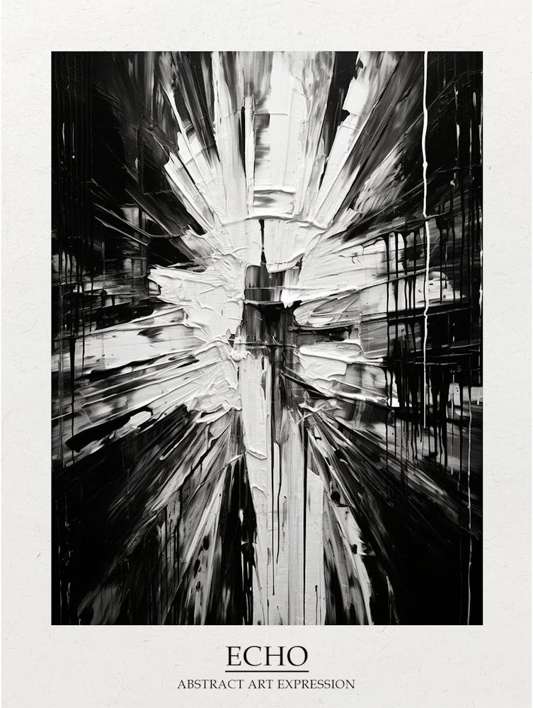 Echo Abstract Black And White 4 Poster
