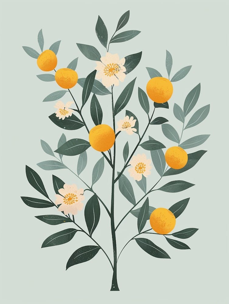 Peach Tree Flat Illustration 7