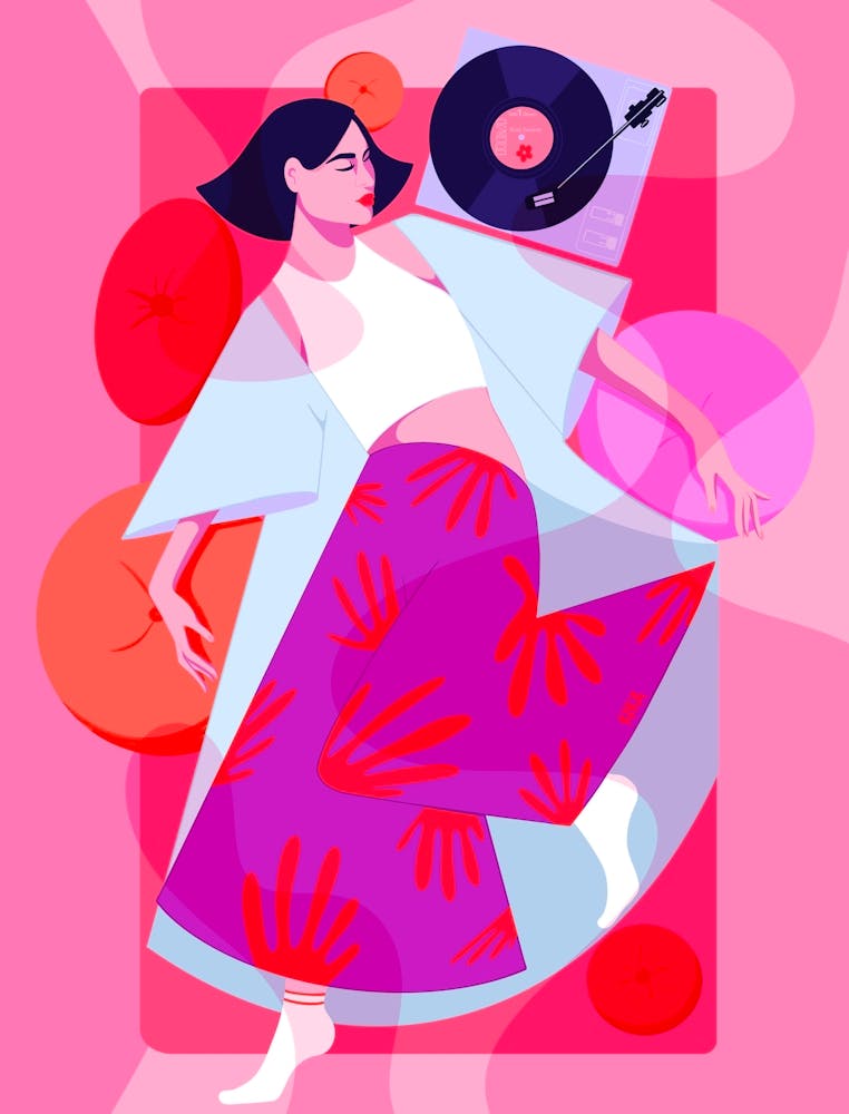 Chilling Woman Composition