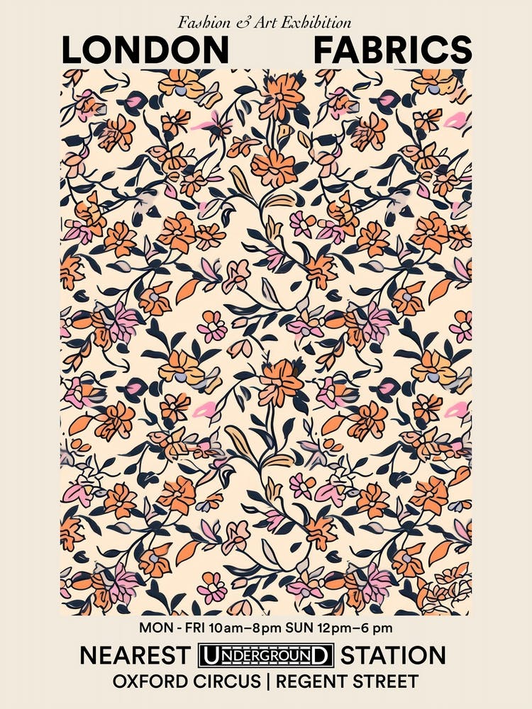 Poster Radiant Petals London Fabrics Floral Pattern 4