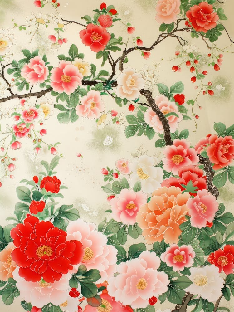 Hokusai - Großes Japanisches Blumenmuster 10