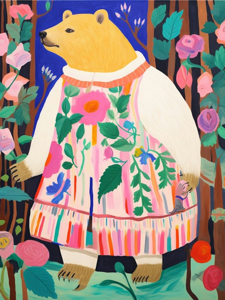 Maximalist Animal Painting Bear 1