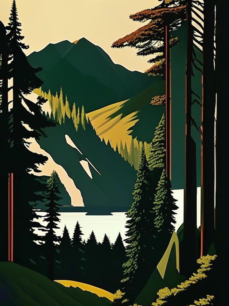 Olympic National Park United States Of America Retro