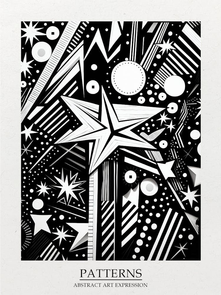 Patterns Abstract Black And White 3 Poster