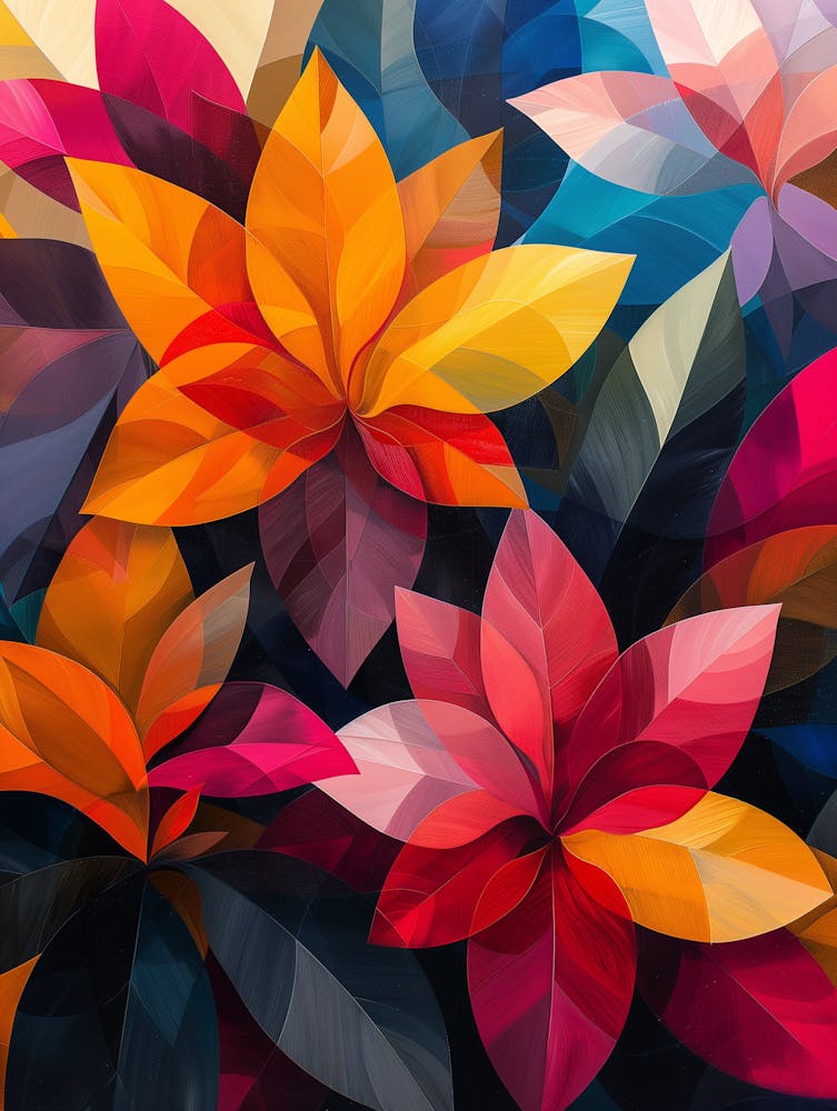 Abstract Colorful Flowers