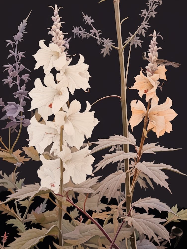 Flower Illustration Larkspur 1