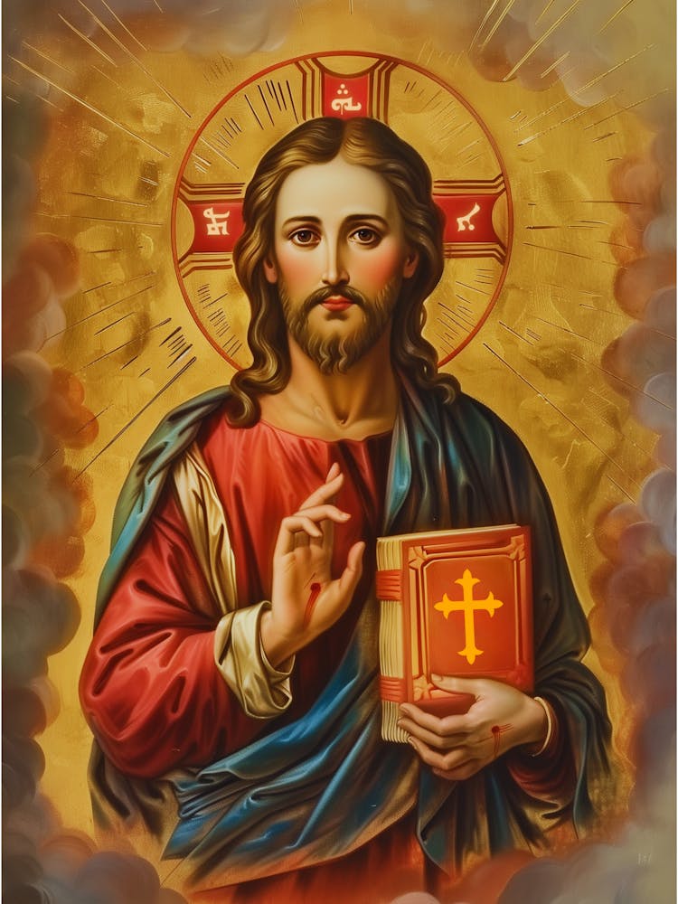 Peinture Style Icône de Jésus-Christ