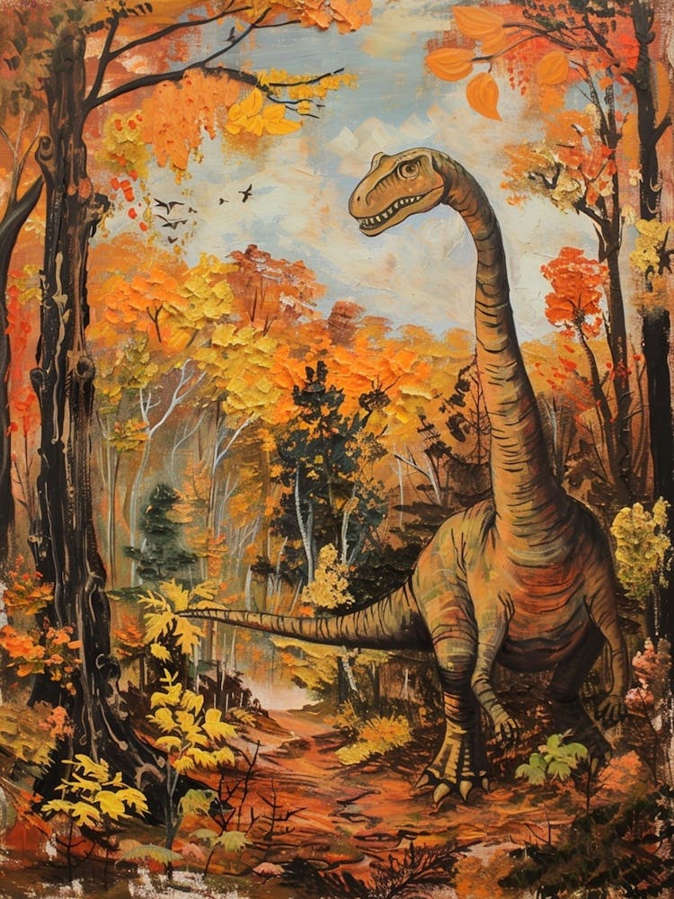 Dinosaur In An Autumnal Forest 2