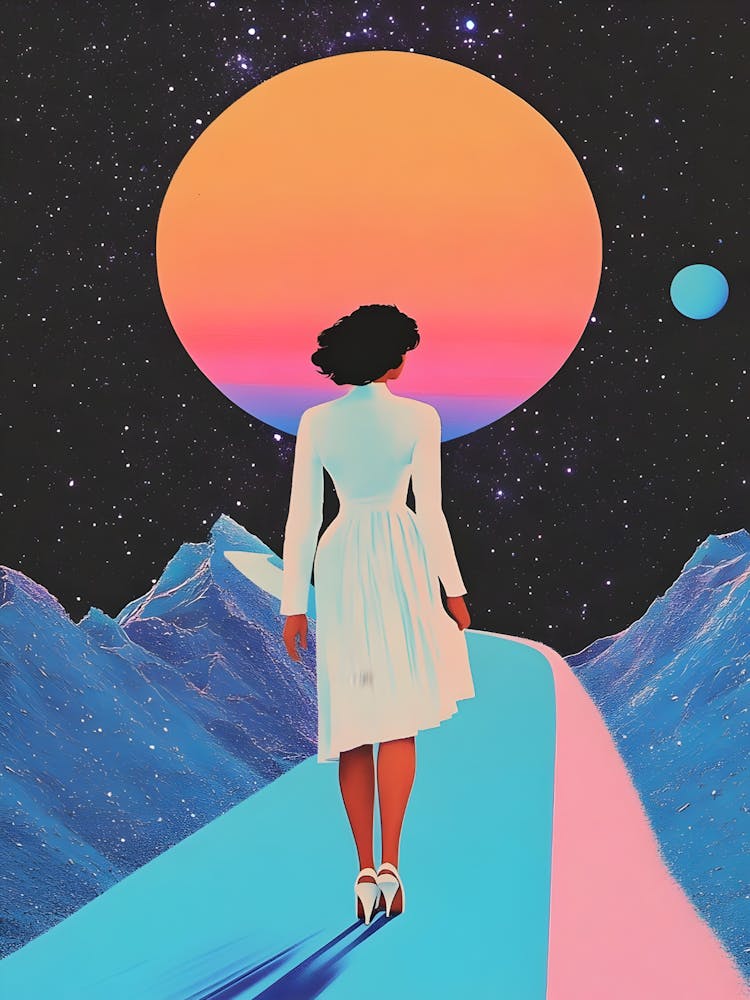 Woman Walking Down A Path